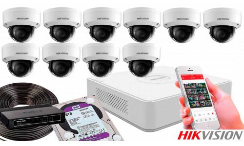 Комплект видеонаблюдения на 10 камер для помещения 4mp IP